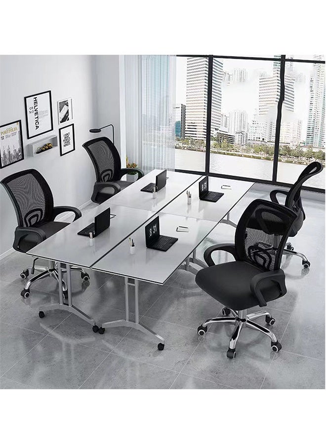 CityRiya-Long Office Chair, Ergonomic Computer Chair, Adjustable Gaming Chair with Lumbar Back Support, Mesh Computer Chair, Rolling Swivel and Armrest, Modern Executive Home Office Desk Chairs (Black) - Image 2