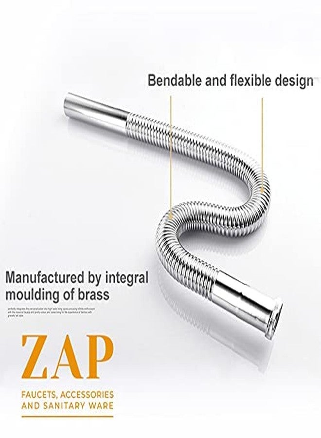 ZAP Waste Pipe Chrome Flexible PVC CP Hose Pipe for Bathroom Wash Basin Kitchen Sink Heavy Duty 1 1/4" Drain Hose/Outlet Tube Connector (4) - Image 5