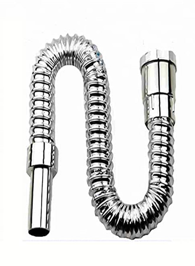 ZAP Waste Pipe Chrome Flexible PVC CP Hose Pipe for Bathroom Wash Basin Kitchen Sink Heavy Duty 1 1/4" Drain Hose/Outlet Tube Connector (4) - Image 1