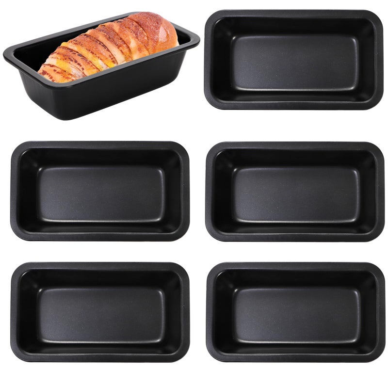 Lawei 6 Piece NonStick Mini Loaf Pan  35 x 6 Inch Carbon Steel Bread and Toast Mold Little Bakeware Pans for Banana Bread Breads Small Cakes and Individual Meatloafs