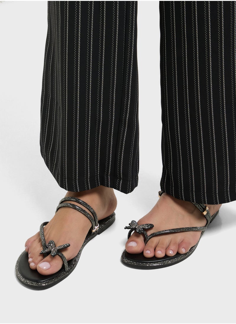 Ella Limited Edition Butterfly Diamante Flat Sandal  - Image 5