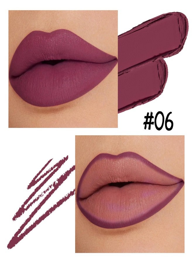Boobeen Double-ended Lipstick Lip Liner Makeup Velvet Lipgloss Lipstick, Creamy Lip Pencil for Women Matte Long-lasting Matte Satin Finish, Nourishing and Non-fading (06#) - Image 4