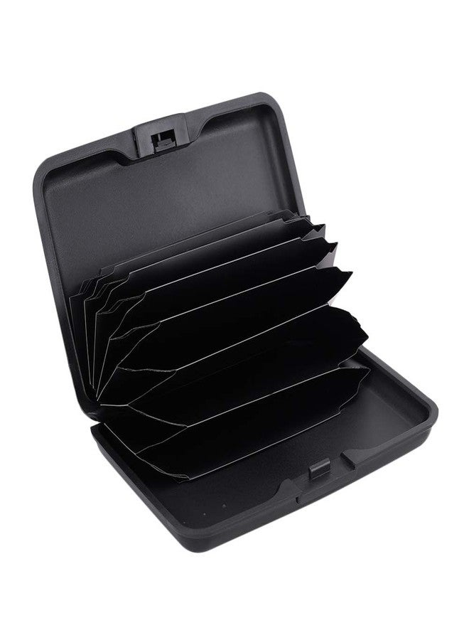 ELFISH RFID Blocking Credit Card Protector Aluminum ID Case Hard Shell Business Card Holders Metal Wallet for Men or Women (Black) - Image 2