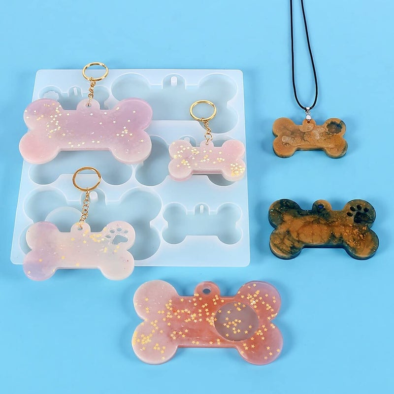 Artool ARTOOL Dog Bone Resin Mold Creative DIY Keychain Art and Craft Making Silicone Epoxy Resin Art Mould Set of 1 - Image 2