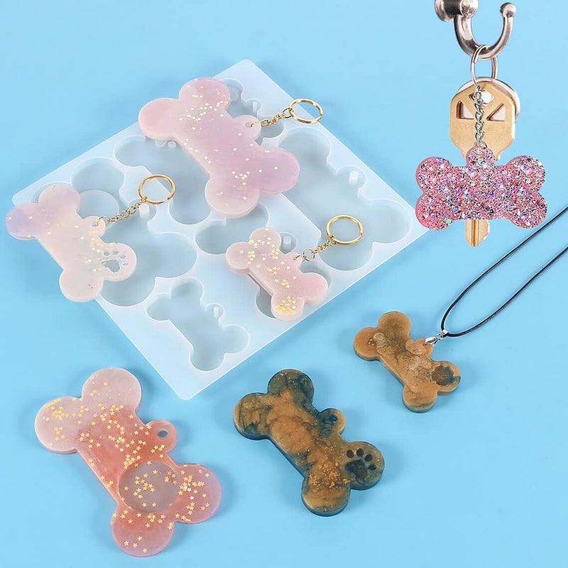 Artool ARTOOL Dog Bone Resin Mold Creative DIY Keychain Art and Craft Making Silicone Epoxy Resin Art Mould Set of 1 - Image 4