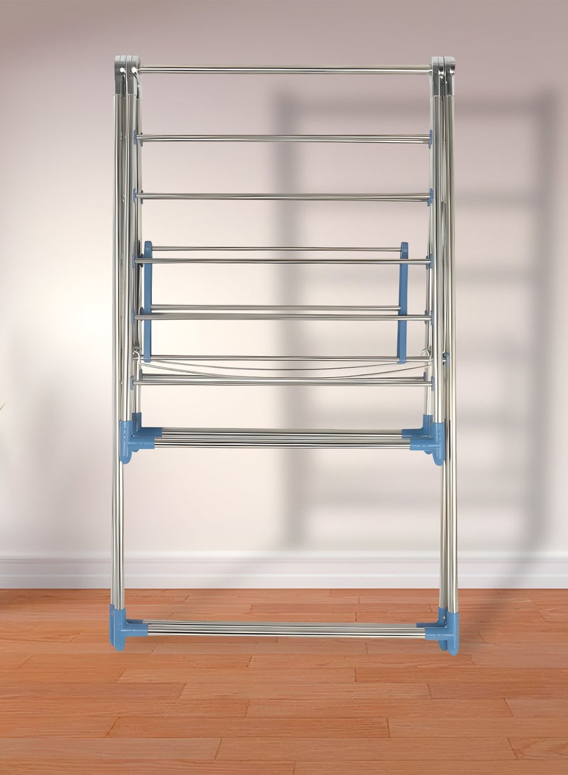MarkedOne Strong and Durable Clothes Rack - Heavy Duty Large Folding Clothes Drying Rack - Stainless Steel Drying Rack for Indoor and Outdoor Use - Perfect for Laundry or Balcony Spaces  - Image 4