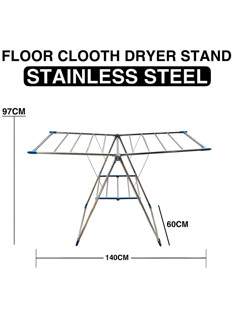 MarkedOne Strong and Durable Clothes Rack - Heavy Duty Large Folding Clothes Drying Rack - Stainless Steel Drying Rack for Indoor and Outdoor Use - Perfect for Laundry or Balcony Spaces  - Image 3