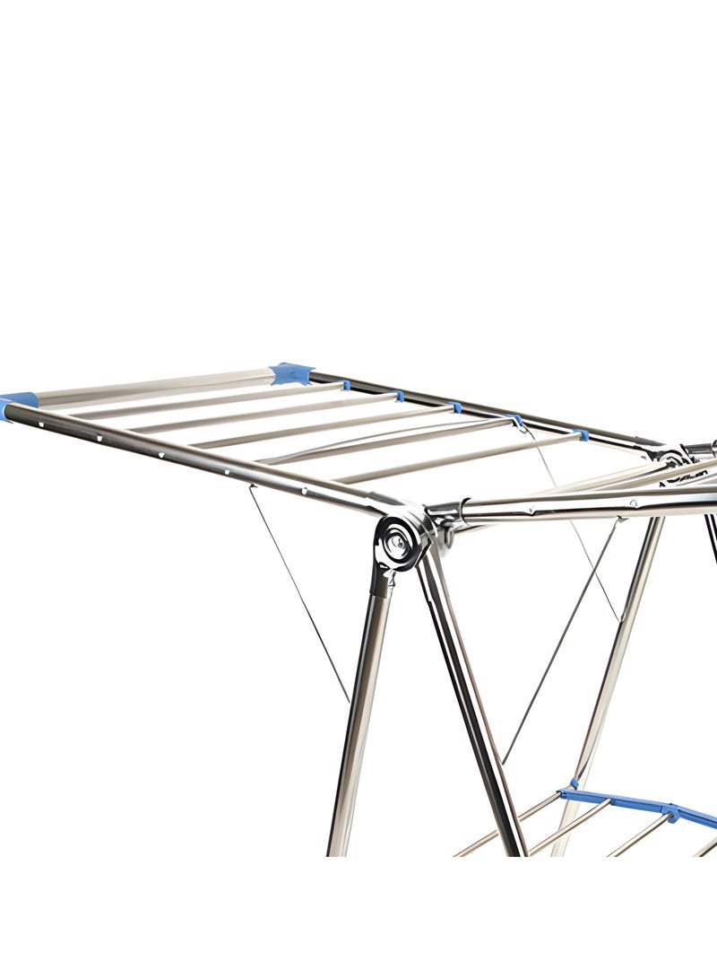 MarkedOne Strong and Durable Clothes Rack - Heavy Duty Large Folding Clothes Drying Rack - Stainless Steel Drying Rack for Indoor and Outdoor Use - Perfect for Laundry or Balcony Spaces  - Image 5
