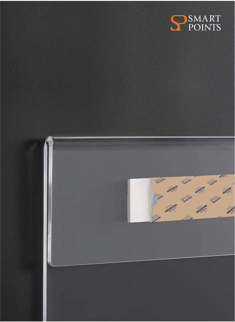 SMARTPOINTS - Acrylic Wall Sign Holder 8.5 x 11 Inches Horizontal 12 Pack, Clear Plexiglass Display Sign Holders Adhesive with 3M Tape, Plastic Photo Ads Frames for Office Hospital Hotel Store - Image 1