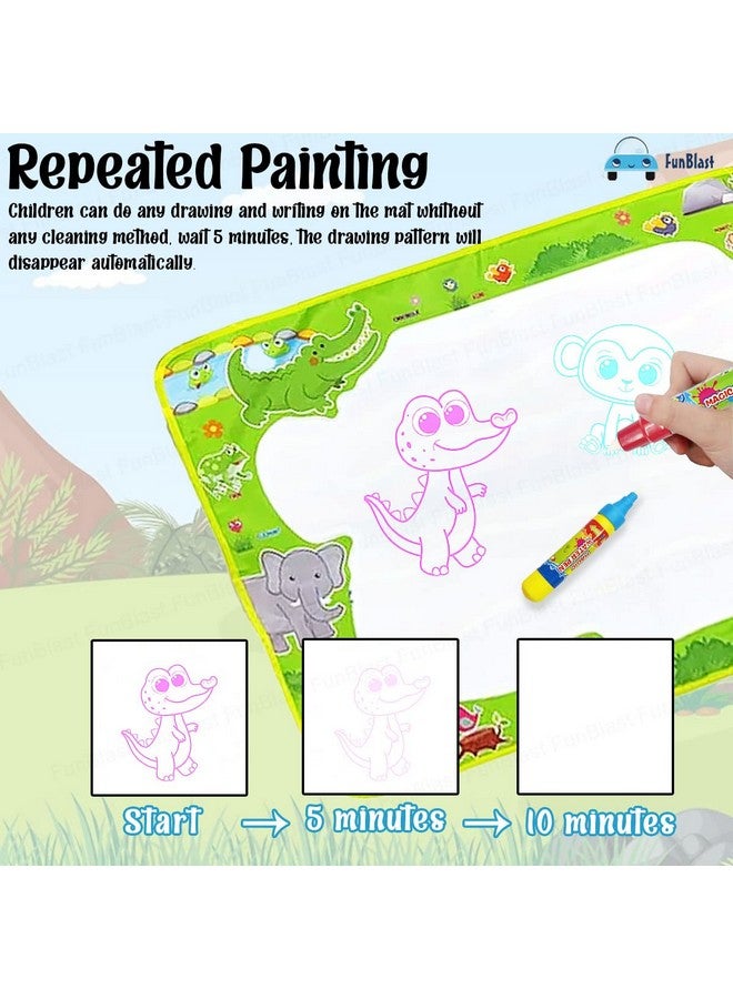 فنبلاست سجادة الرسم المائية السحرية من فن بلاست مع عينات ألوان قوس قزح - لوحة رسم مائية سحرية قابلة للمسح بحجم كبير للأطفال الصغار، سجادة تعليمية ورسومات خربشة للبنات والأولاد والأطفال (74 × 49 سم) - Image 5