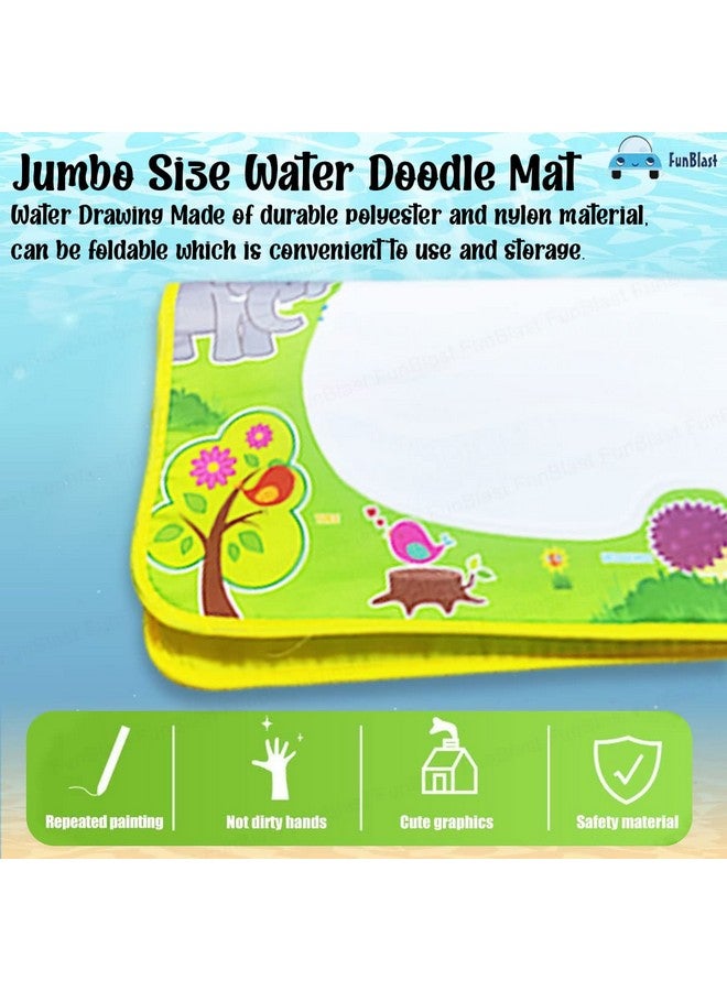 فنبلاست سجادة الرسم المائية السحرية من فن بلاست مع عينات ألوان قوس قزح - لوحة رسم مائية سحرية قابلة للمسح بحجم كبير للأطفال الصغار، سجادة تعليمية ورسومات خربشة للبنات والأولاد والأطفال (74 × 49 سم) - Image 4