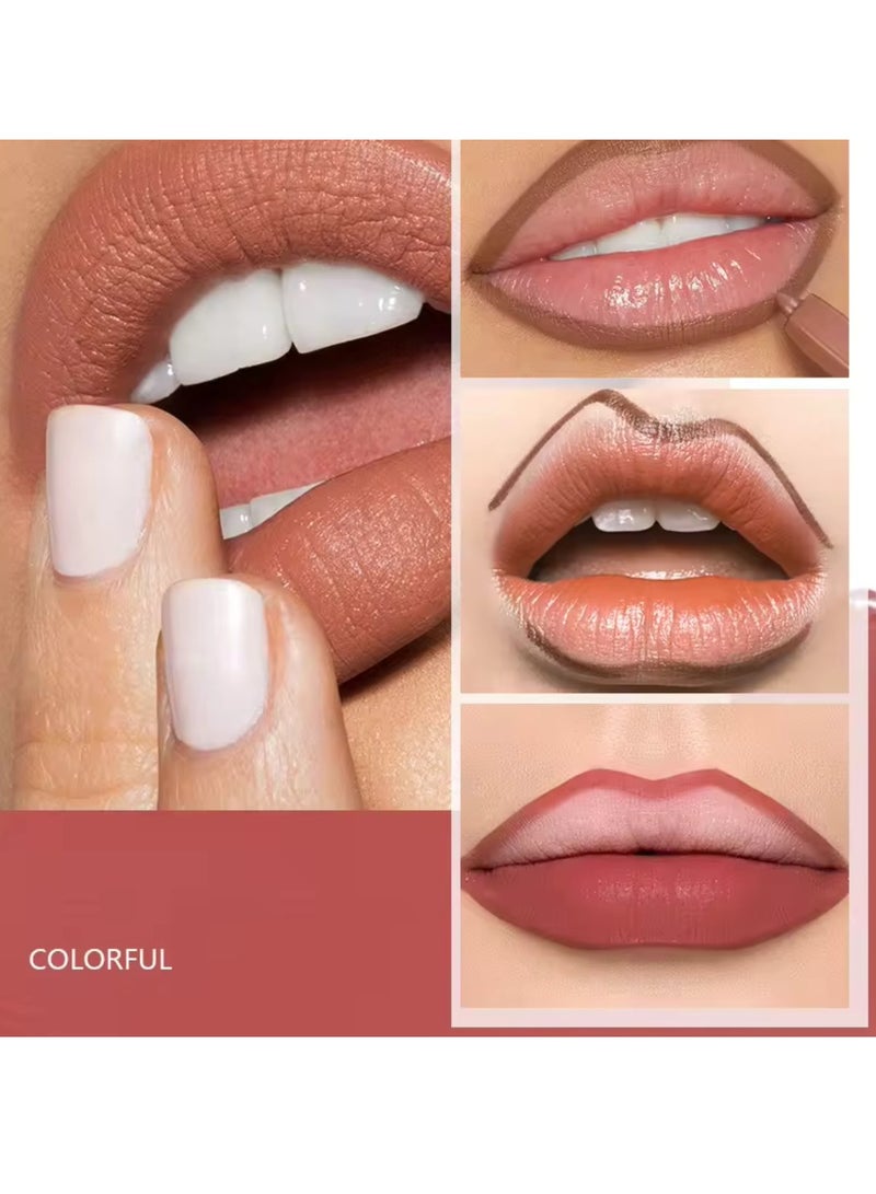 pudaier Lippie Pencil Lipstick with Sharpener Easy to Use Lip Makeup Soft Lipliner Pencil Lip Liner Pencil Matte Waterproof Long Lasting Lipstick Lip Contour Makeup Lip Set Full Color 02 - Image 3