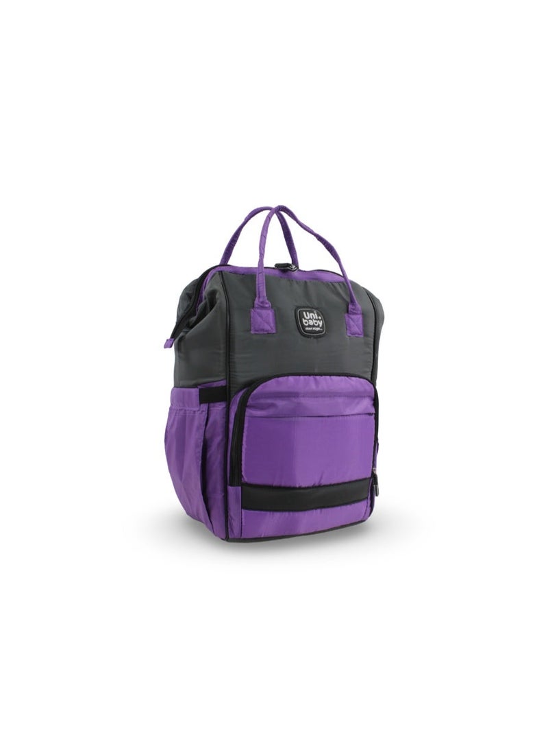 Uni Baby Diaper Bag – Grey & Purple - Image 1