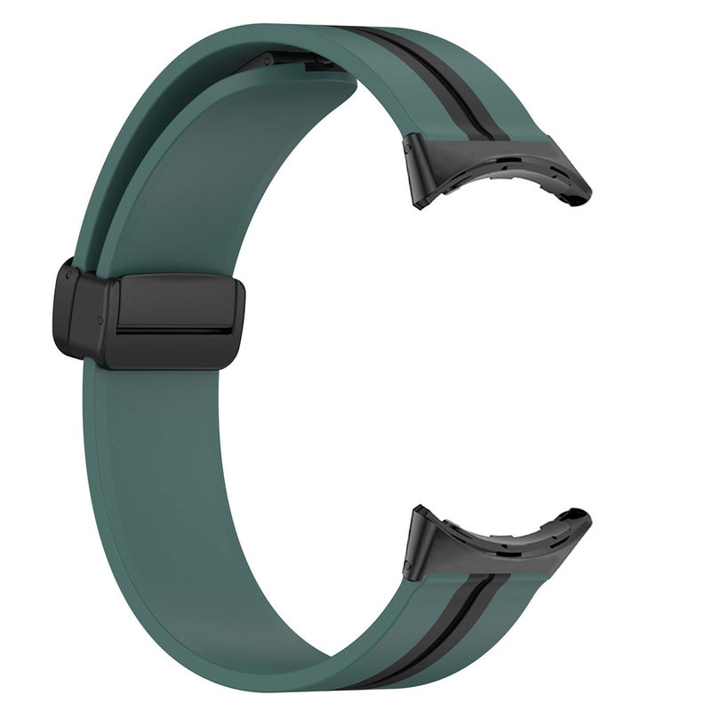 إيروريكس سوار ساعة من السيليكون ثنائي اللون قابل للطي لساعة Google Pixel Watch (أخضر عسكري أسود) - Image 3