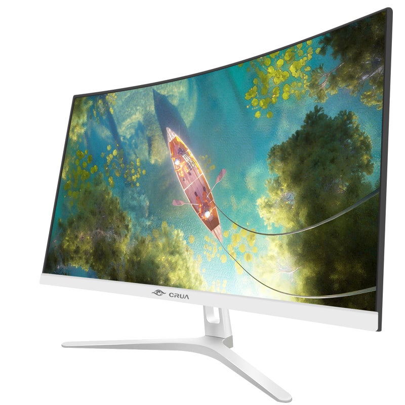 CRUA 27" Curved White Monitor, Full HD(1920x1080P) VA Panel 1800R 100HZ 120% sRGB Professional Computer Monitors, 3Sides Frameless, Flicker-Less,Blue Light Filter, for Office & Gaming (VGA, HDMI) - Image 2
