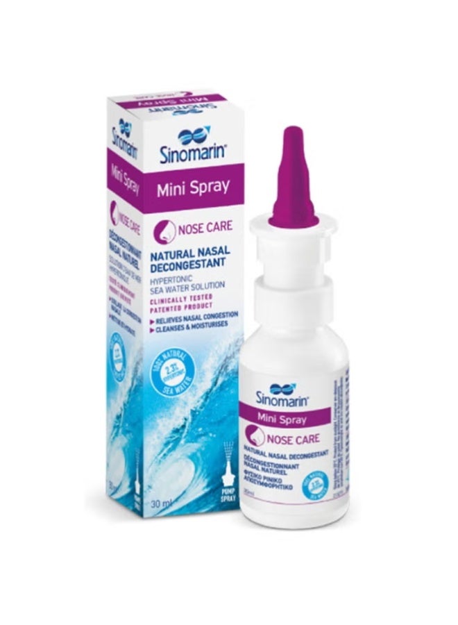 Sinomarin Natural Nasal Decongestant Mini Hypertonic Nasal Spray 30ml - Image 1