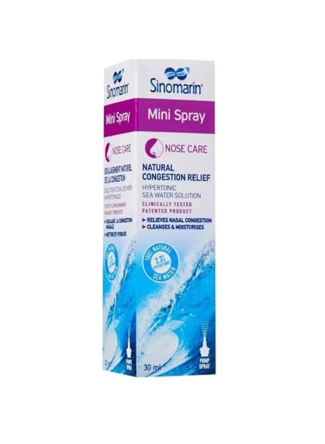 Sinomarin Natural Nasal Decongestant Mini Hypertonic Nasal Spray 30ml - Image 3