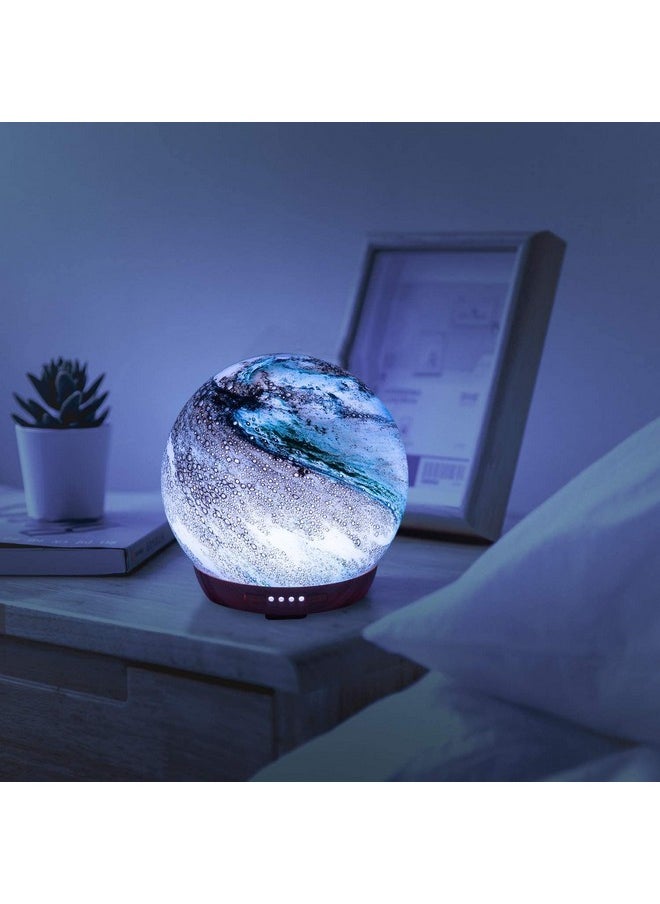 COOSA Moon Essential Oil Diffuser Glass Cool Mist Humidifier With 4 Timer2 Led Colors And Waterless Auto Shutoff Settings For Baby Home Office (250Ml)  - Image 3