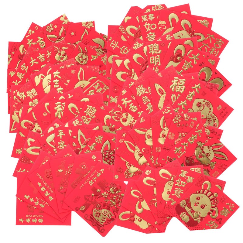 66 Pcs Lunar New Year Red Envelopes Money Packets Hot Stamping Design For Wedding Festival - Image 2