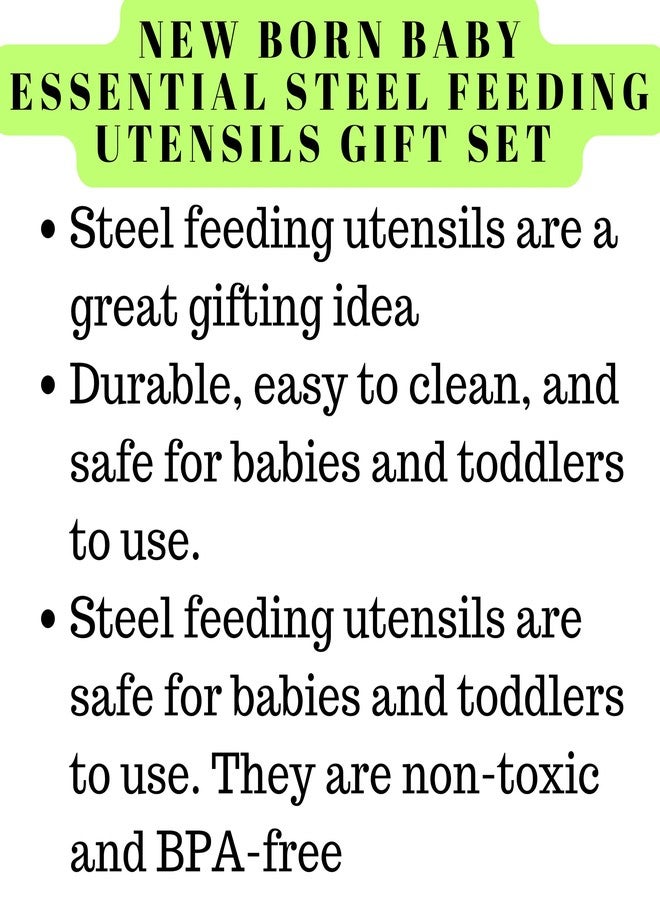 PGD New Born Baby Essential Steel Feeding Utensils Gift Set- Feeding Bottle, Feeder, Bowl, Plate, Idly Spoon, Spoon, Cleaning Brush Set, Sipper and Nipple (300ml Essential Utensils Gift Set) - Image 5