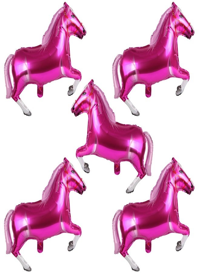 إيفر ماركت قطع من بالونات الحصان الوردية المصنوعة من رقائق الألومنيوم على شكل حصان، بالونات على شكل راعية بقر غربية لأعياد الميلاد وحفلات استقبال المولود وحفلات رعاة البقر، 30 بوصة - Image 1