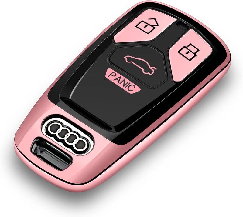 Tengare Pink Car Key Fob Cover for Audi - Image 1