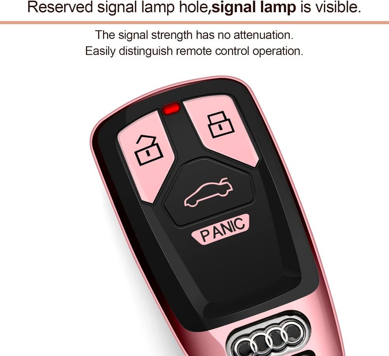 Tengare Pink Car Key Fob Cover for Audi - Image 4