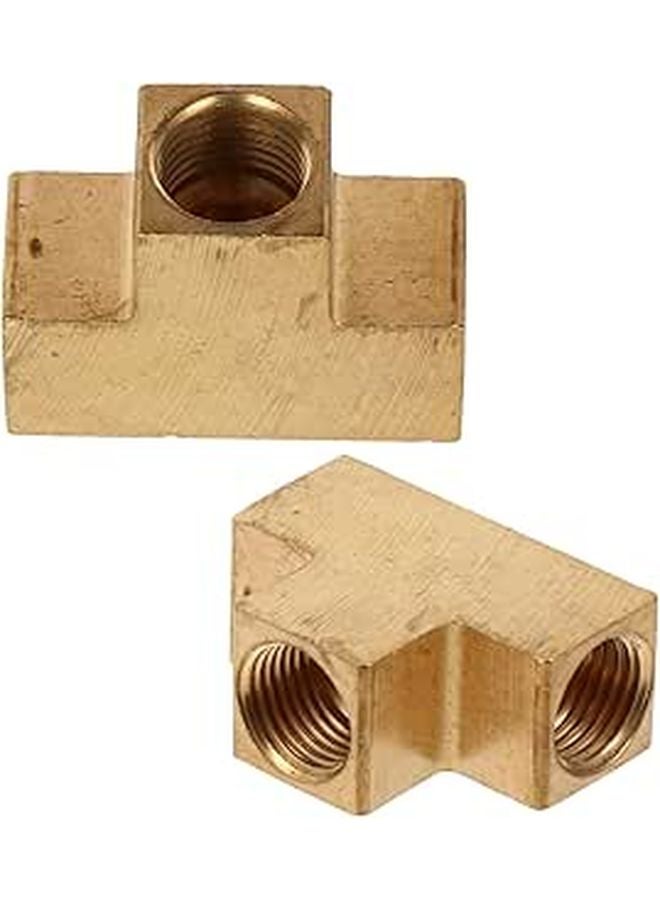 Brass Three Way Tube Connector 2Pcs For Water Supply Standard Hose Fittings - Image 1