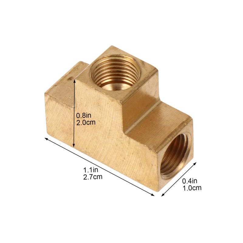 Brass Three Way Tube Connector 2Pcs For Water Supply Standard Hose Fittings - Image 3