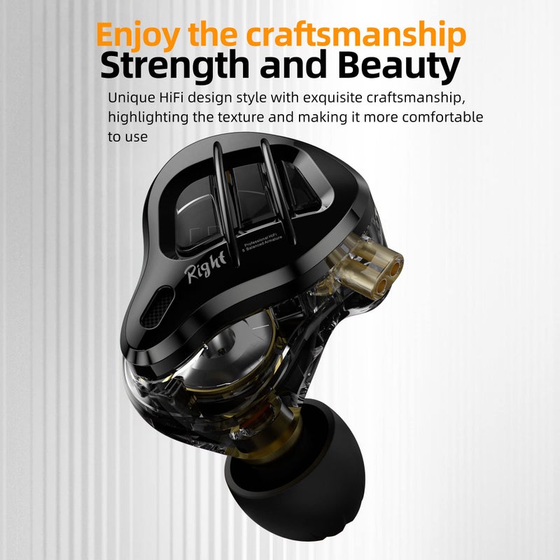 KZ ZAR in-Ear Monitor 7BA+1DD Hybrid Drivers Gaming Earbuds HiFi Bass Noise Isolation IEM, Clarity in All Frequency Stereo Comfort-fit in Ear Headphones for Audio Engineers, Musicians(No Mic) - Image 4