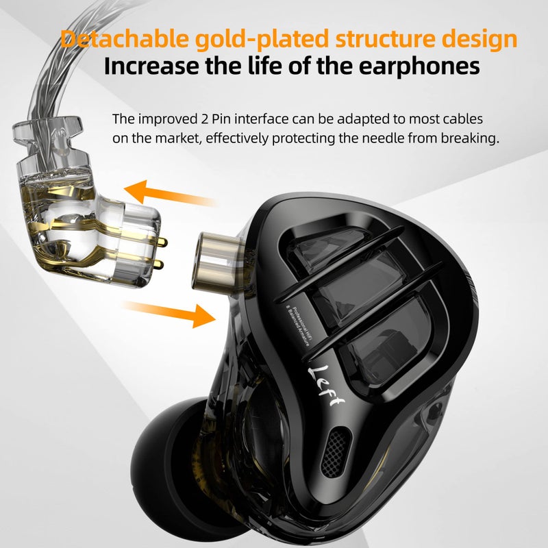 KZ ZAR in-Ear Monitor 7BA+1DD Hybrid Drivers Gaming Earbuds HiFi Bass Noise Isolation IEM, Clarity in All Frequency Stereo Comfort-fit in Ear Headphones for Audio Engineers, Musicians(No Mic) - Image 5