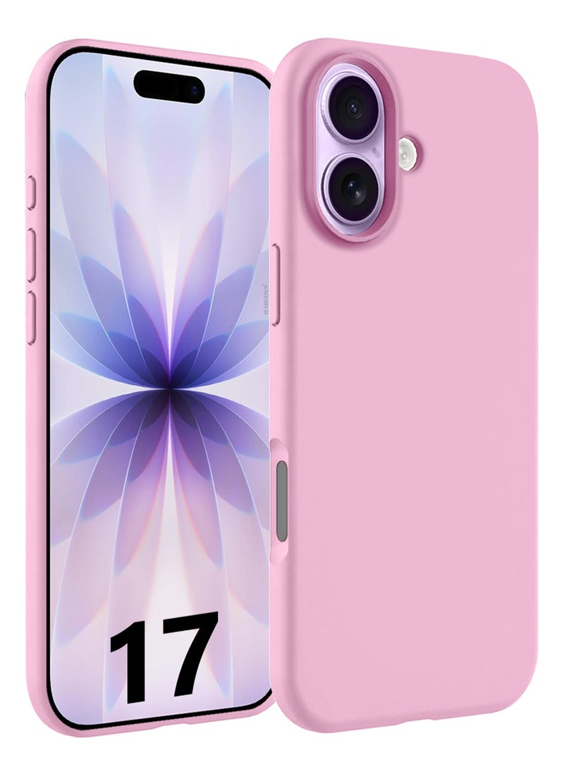Silicone Protective Phone Case for iPhone 17 - Soft Anti-Scratch Microfiber Lining Ultra Slim Drop Protection Phone Cover - Pink - Image 1