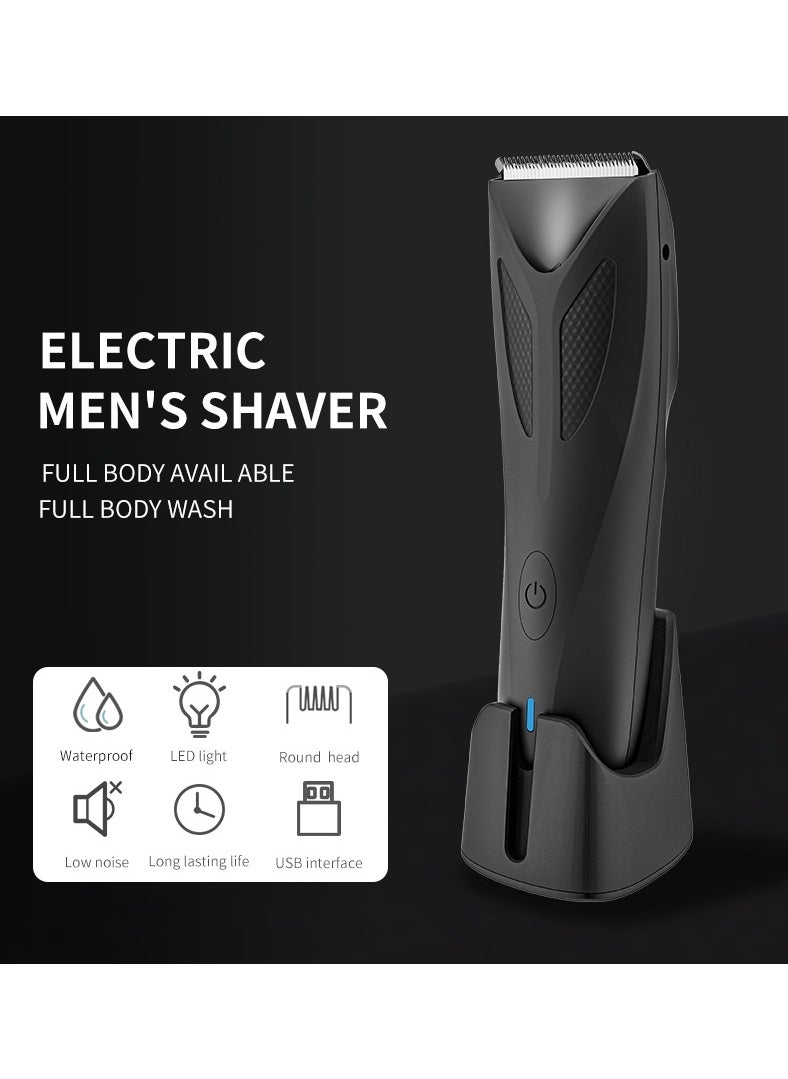 Gerenic - Body Hair Trimmer for Men, Electric Body Shaver Groomer with LED Lighting, Waterproof Wet/Dry , USB-C Rechargeable with Standing Recharge Dock - Image 1