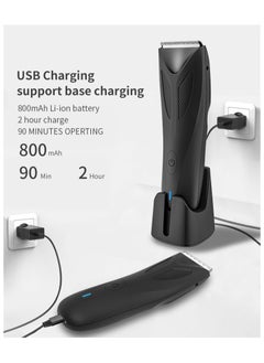Gerenic Body Hair Trimmer for Men, Electric Body Shaver Groomer with LED Lighting, Waterproof Wet/Dry , USB-C Rechargeable with Standing Recharge Dock  - Image 4