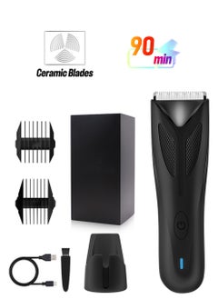 Gerenic Body Hair Trimmer for Men, Electric Body Shaver Groomer with LED Lighting, Waterproof Wet/Dry , USB-C Rechargeable with Standing Recharge Dock  - Image 1
