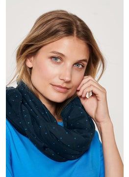 Tchibo Women Polka Dot Scarf, Navy  - Image 1
