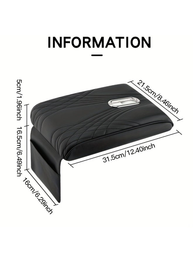 NIBEMINENT Car Central Control Armrest Memory Foam Armrest Heightening Pad, Lengthened Central Armrest Box Pad Claret - Image 2