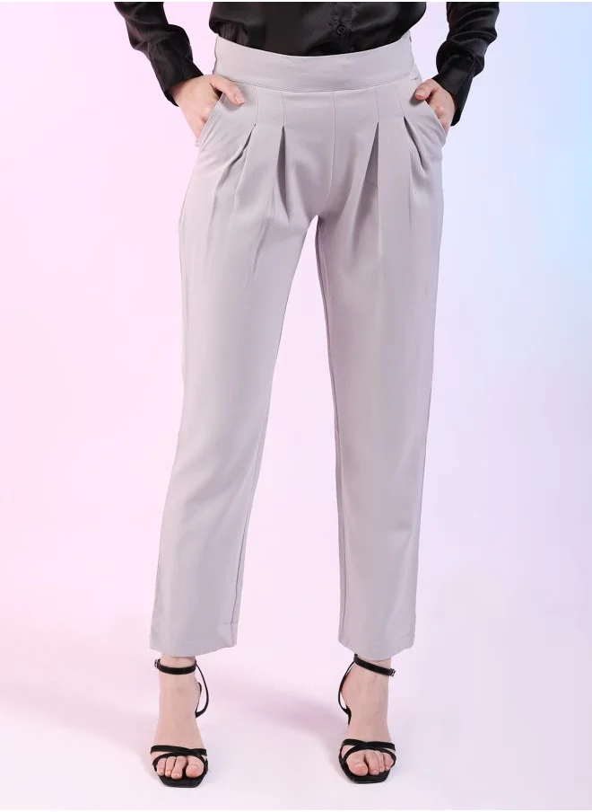 Freehand Women Regular Fit Solid Mid-Rise Pleated Pants