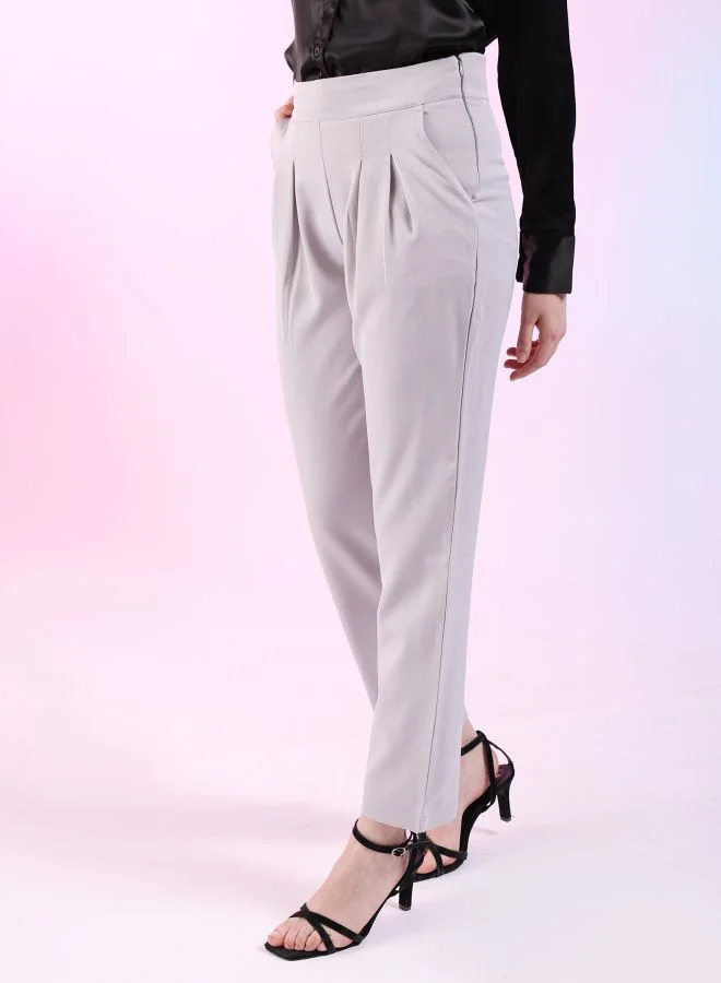 Freehand Women Regular Fit Solid Mid-Rise Pleated Pants