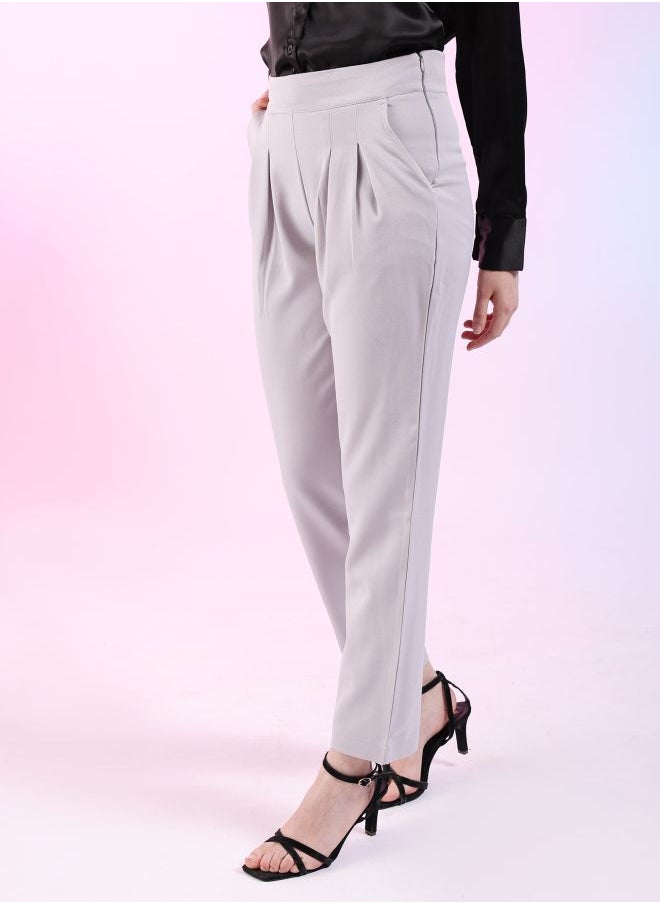 Freehand Women Regular Fit Solid Mid-Rise Pleated Pants  - Image 3