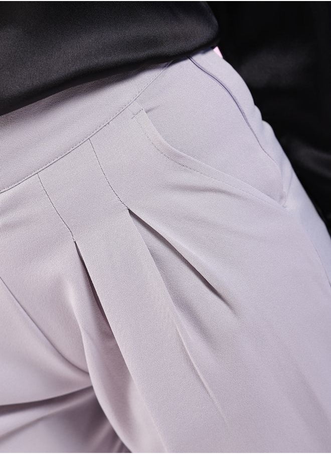 Freehand Women Regular Fit Solid Mid-Rise Pleated Pants  - Image 5