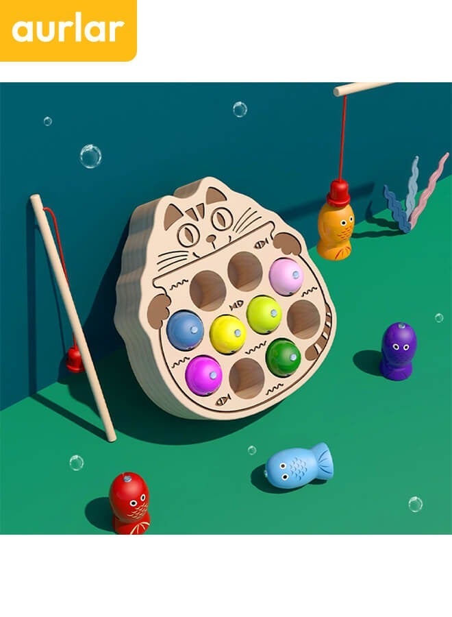 الأورلار ألعاب تعلم للأطفال، لعبة الصيد المغناطيسية الخشبية بنمط مونتيسوري، مجموعة تعليمية لتنسيق اليد والعين وتنمية المهارات الحركية الدقيقة، مثالية للأطفال من عمر 18 شهرًا فأكثر - Image 5