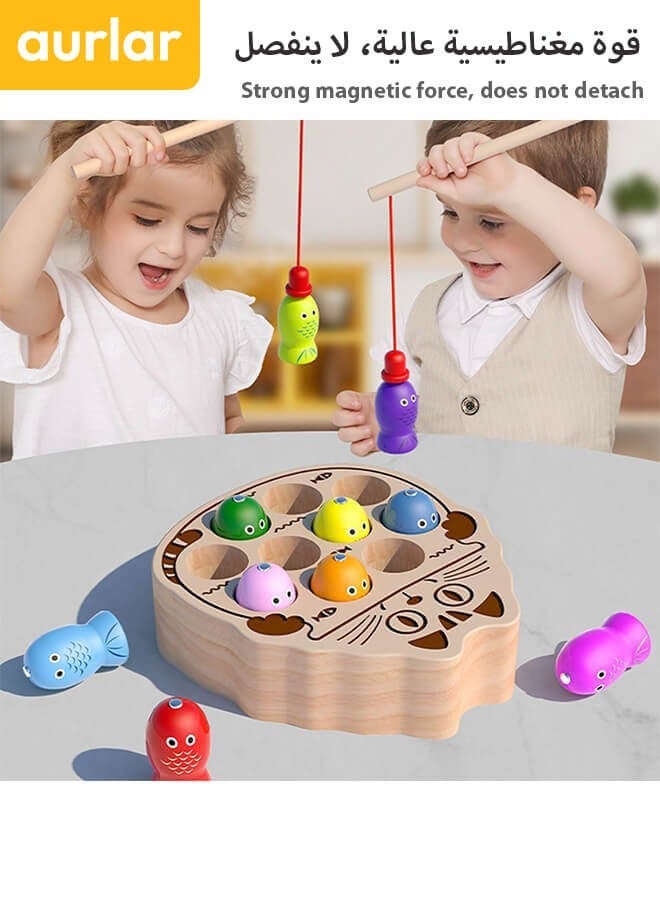 الأورلار ألعاب تعلم للأطفال، لعبة الصيد المغناطيسية الخشبية بنمط مونتيسوري، مجموعة تعليمية لتنسيق اليد والعين وتنمية المهارات الحركية الدقيقة، مثالية للأطفال من عمر 18 شهرًا فأكثر - Image 3