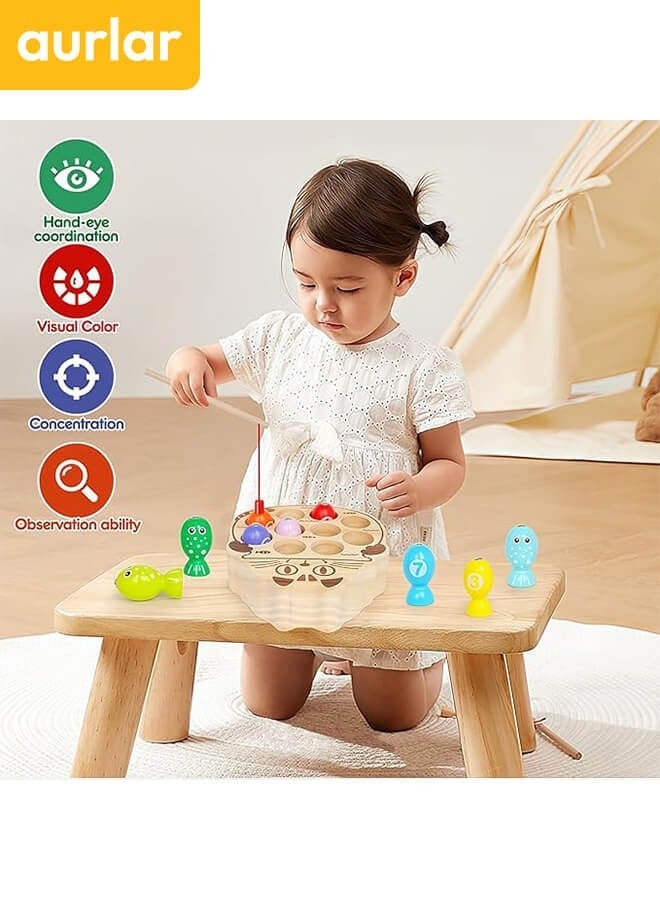 الأورلار ألعاب تعلم للأطفال، لعبة الصيد المغناطيسية الخشبية بنمط مونتيسوري، مجموعة تعليمية لتنسيق اليد والعين وتنمية المهارات الحركية الدقيقة، مثالية للأطفال من عمر 18 شهرًا فأكثر - Image 4