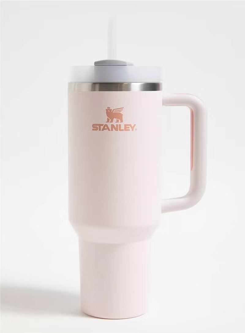 Stanley Stanley cup H2.0 Stainless Steel with Lid and Straw for Water Iced Tea,Coffee and Smoothie,Rose Quartz,40 oz - Image 1