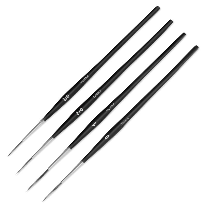 EMOH ROCED Emoh Roced Professional Detail Liner Brushes Set - 4 Fine Tip Paint Brushes with Premium Synthetic Bristles for Acrylic, Oil, Watercolor & Gouache - Ideal for Detailing & Painting with Brush Holder - Image 3