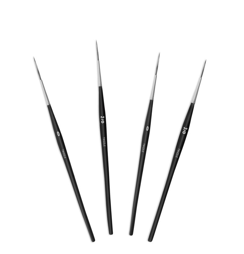 EMOH ROCED Emoh Roced Professional Detail Liner Brushes Set - 4 Fine Tip Paint Brushes with Premium Synthetic Bristles for Acrylic, Oil, Watercolor & Gouache - Ideal for Detailing & Painting with Brush Holder - Image 2