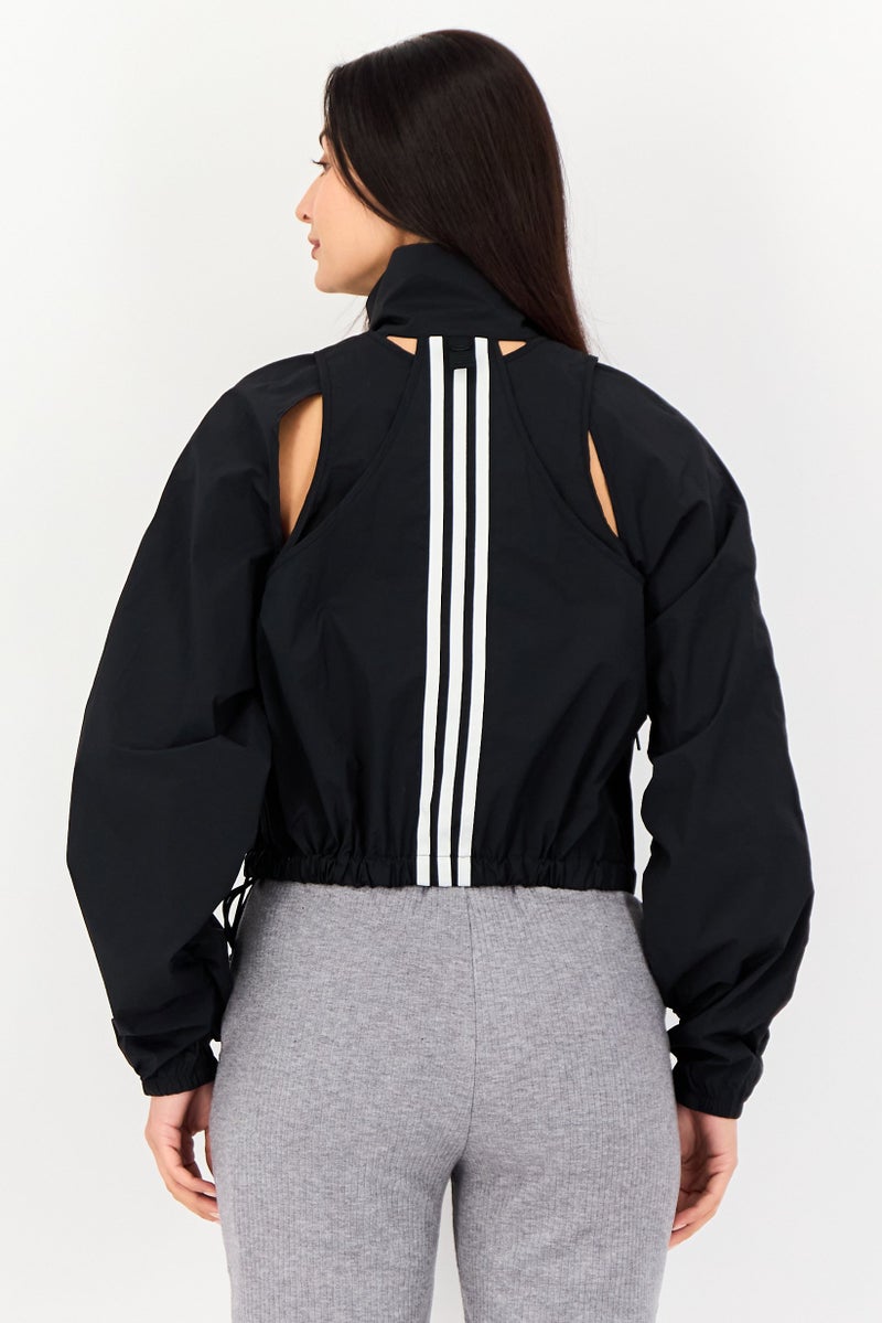 Adidas Women Sportswear Fit Long Sleeve Windbreaker Jacket, Black - Image 4