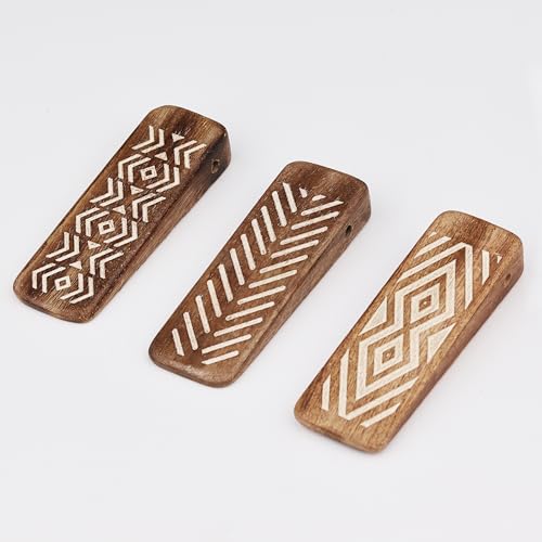 Indian-Shelf Indian Shelf 3 Pieces Wooden Door Stopper Wedge Heavy Duty Anti Slip Rubber Base Door Stop for Floor Door Holder for Home Office Bedroom Kitchen Tiles Marble Use - Image 3