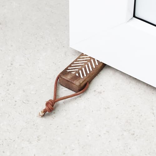 Indian-Shelf Indian Shelf 3 Pieces Wooden Door Stopper Wedge Heavy Duty Anti Slip Rubber Base Door Stop for Floor Door Holder for Home Office Bedroom Kitchen Tiles Marble Use - Image 5